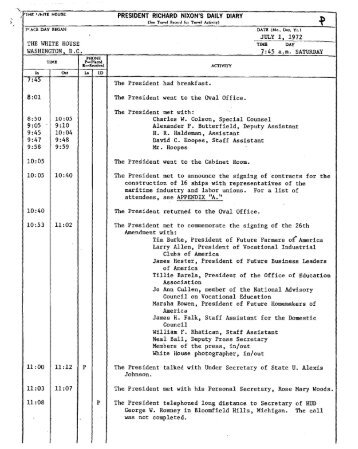 July 1-31, 1972 - Nixon Tapes