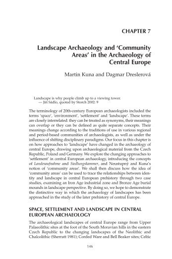 Landscape Archaeology and 'Community Areas' in the Archaeology ...