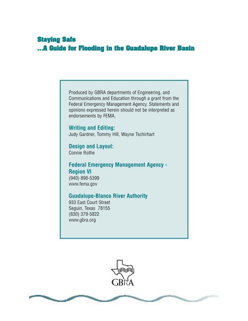 Staying Safe Flood Guide - Guadalupe-Blanco River Authority