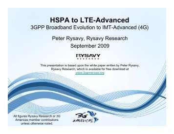 HSPA to LTE-Advanced - 4G Americas