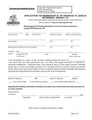 APPLICATION FOR MEMBERSHIP IN, OR TRANSFER TO ... - SIR 116