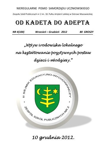 OD KADETA DO ADEPTA - ZSP nr 2 w Ostrowi Mazowieckiej