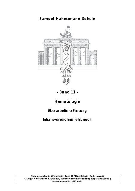 PDF-Band-11-Hämatologie - Samuel-Hahnemann-Schule