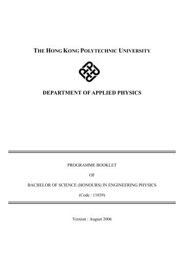 Department of Applied Physics - The Hong Kong Polytechnic ...