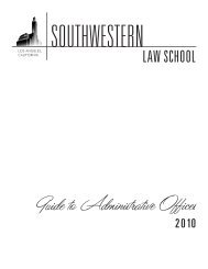 Guide to Administrative Offices - Southwestern Law School