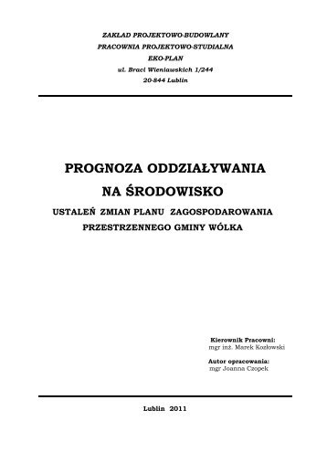 strategiczna prognoza oddziaÅywania na Årodowisko - UrzÄd Gminy ...