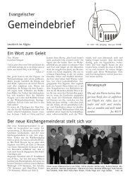 Gemeindebrief - Evangelische Kirchengemeinde Leutkirch