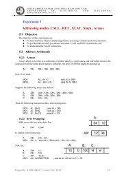 Experiment 5 Addressing modes, CALL , RET , XLAT , Stack , Arrays ...