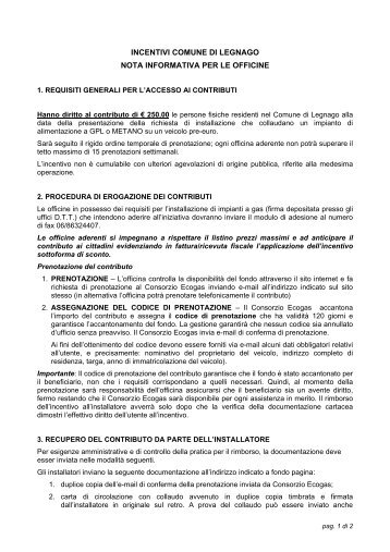 Procedura installatori Legn.pdf - Consorzio Ecogas