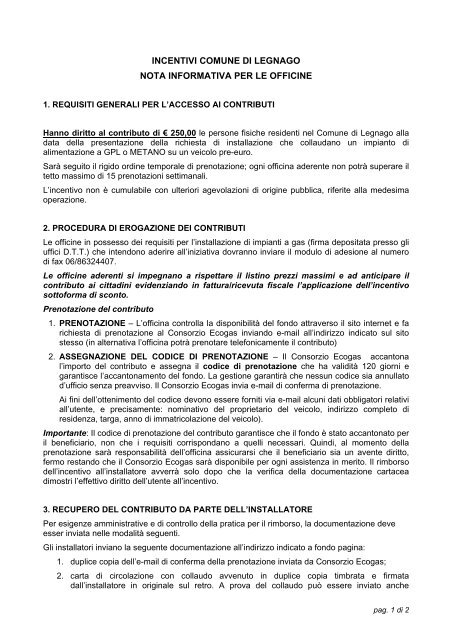 Procedura installatori Legn.pdf - Consorzio Ecogas