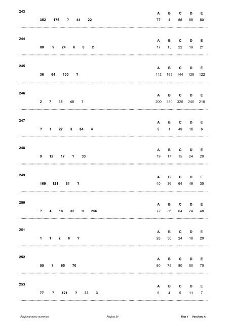 Ragionamento numerico - Formez