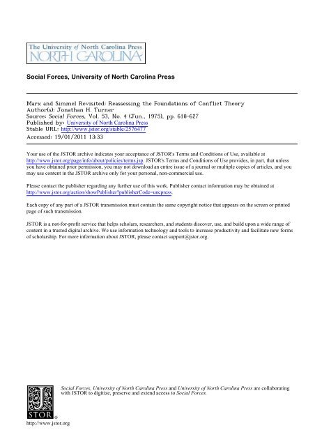 Marx And Simmel Revisited: Reassessing The Foundations Of Conflict ...