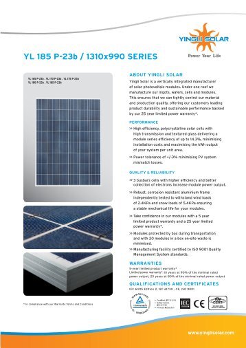 YL 185 P-23b / 1310x990 SERIES - Global Energy