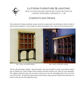 Cabinets and Desks tear sheet - Lutyens Furniture and Lighting