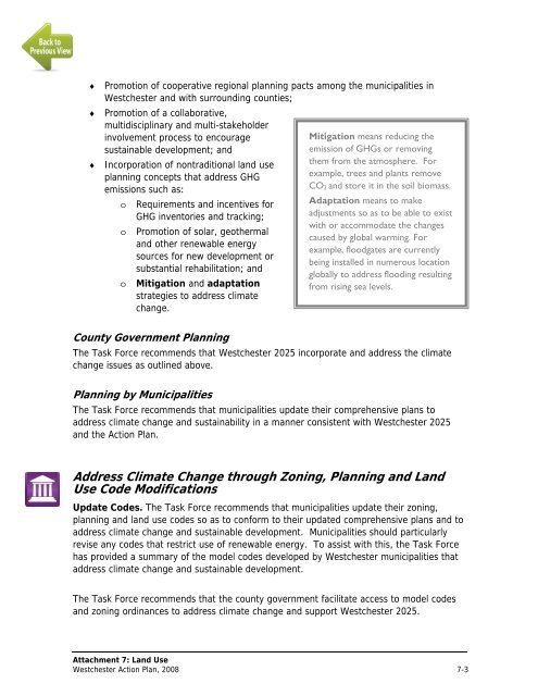 Westchester Action Plan, 2008 - Westchester County Government