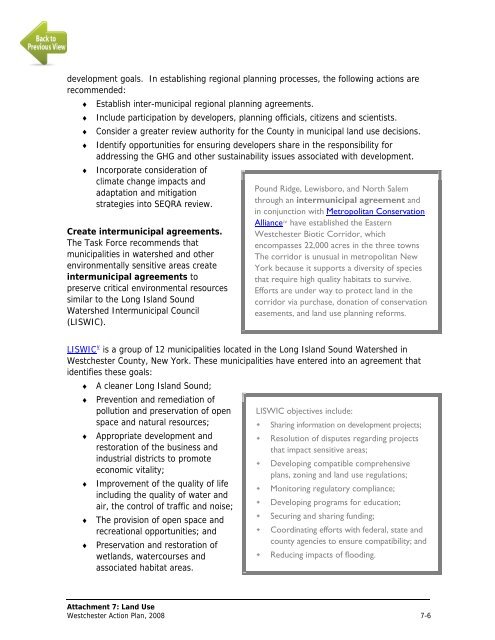 Westchester Action Plan, 2008 - Westchester County Government