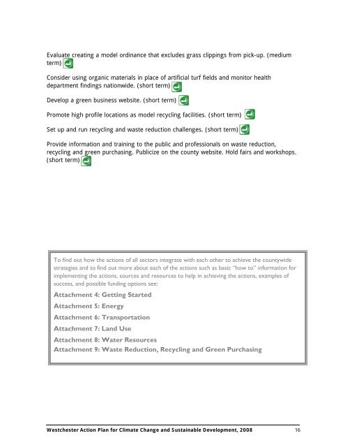 Westchester Action Plan, 2008 - Westchester County Government