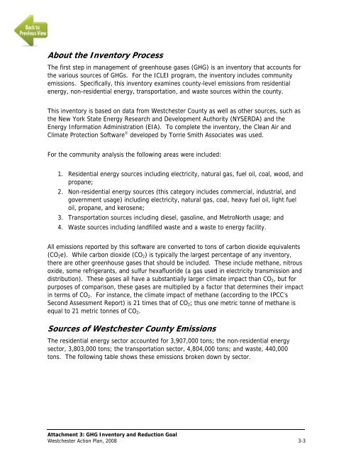 Westchester Action Plan, 2008 - Westchester County Government