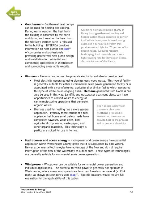 Westchester Action Plan, 2008 - Westchester County Government