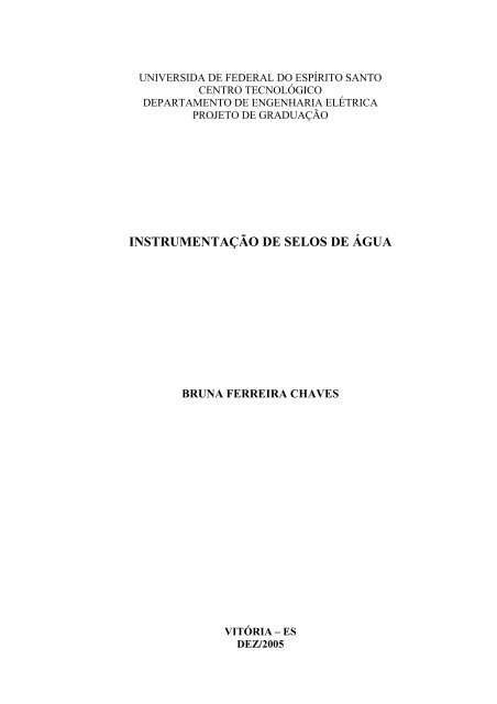 instrumentaÃƒÂ§ÃƒÂ£o de selos de ÃƒÂ¡gua - Teste - Universidade Federal do ...