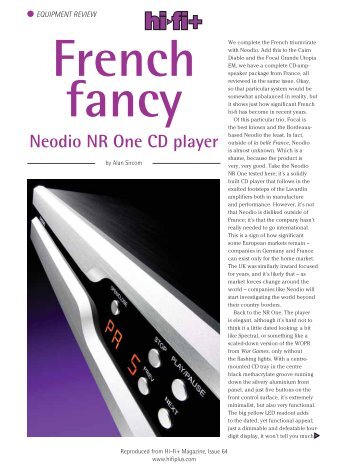 French fancy Neodio NR One CD player - Hifinesse.nl