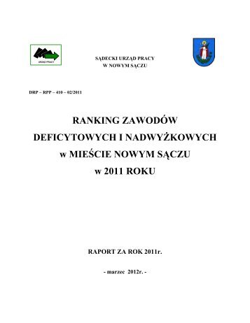 RANKING ZAWODÓW DEFICYTOWYCH I NADWYŻKOWYCH w ...