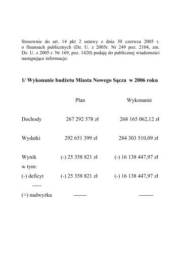 Stosownie do art - Biuletyn Informacji Publicznej Miasta Nowego ...