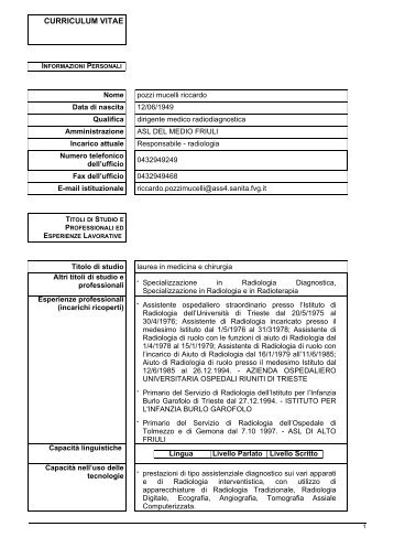 curriculum vitae - Medio Friuli