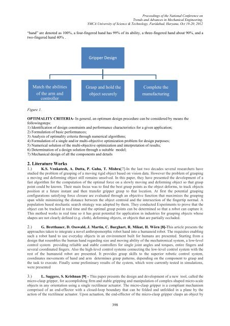 design and optimisation of robotic gripper: a review - YMCA ...