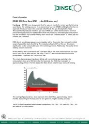 DINSE ECO.flow: Save GAS! ...the ECOnomic way! - Dinse-gmbh.com