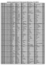 Auffuhrverzeichnis 27. Bernische Eliteschau 10.5.2013