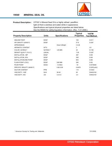 19540 Mineral Seal Oil - Citgo
