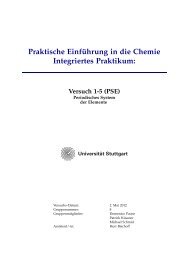 Praktische EinfÃ¼hrung in die Chemie Integriertes Praktikum: Versuch ...