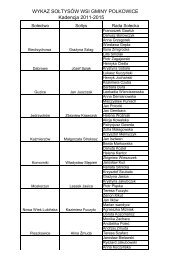 WYKAZ SOŁTYSÓW WSI GMINY POLKOWICE Kadencja 2011-2015