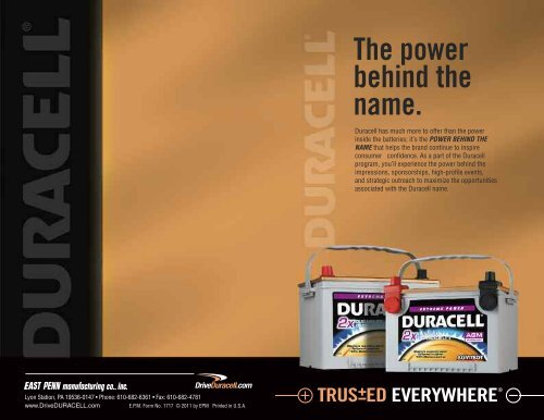 Power Behind The Name Booklet - Drive Duracell