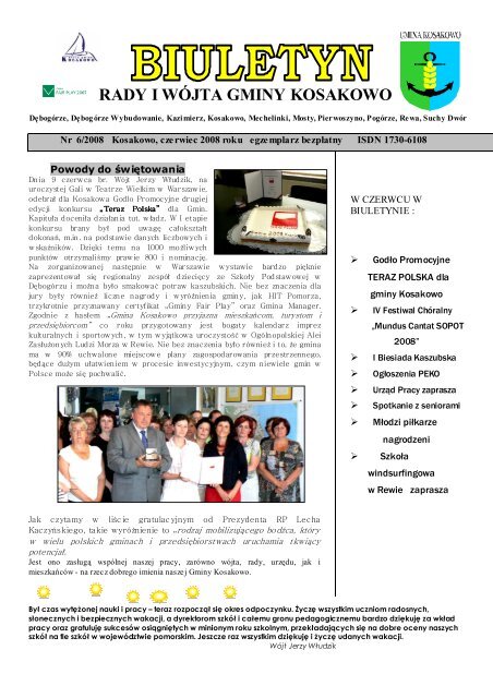 Biuletyn nr 06/2008 czerwiec (pdf-1 Mb) - Gmina Kosakowo