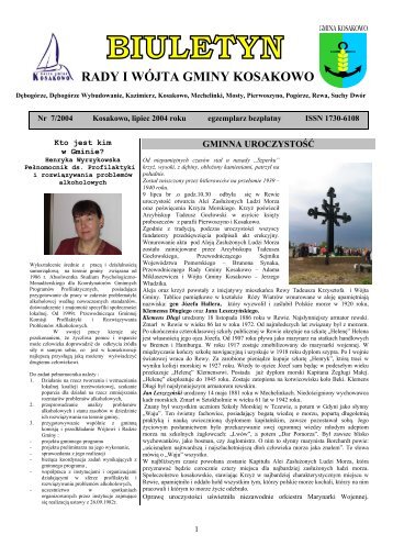 Biuletyn nr 7/2004 lipiec (pdf-1,56Mb) - Gmina Kosakowo