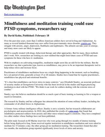 article - Mind Fitness Training Institute