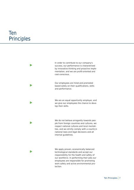Ten Principles Zehn Prinzipien