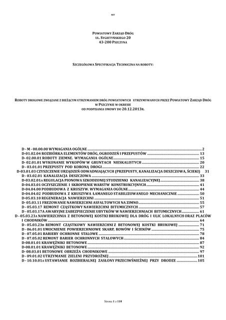 43-200 pszczyna d - m - 00.00.00 wymagania ogólne - Powiatowy ...