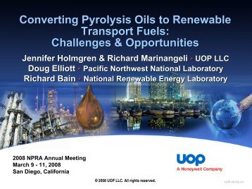 Converting Pyrolysis Oils to Renewable Transport Fuels ...