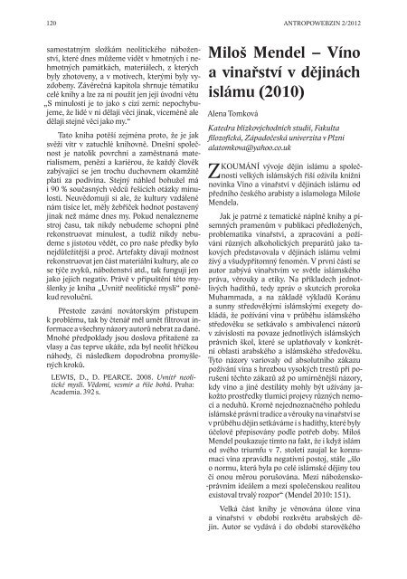 AntropoWebzin 2/2012 - Antropoweb - ZÃ¡padoÄeskÃ¡ univerzita v Plzni