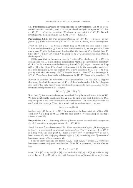 LECTURES ON ZARISKI VAN-KAMPEN THEOREM 1. Introduction ...