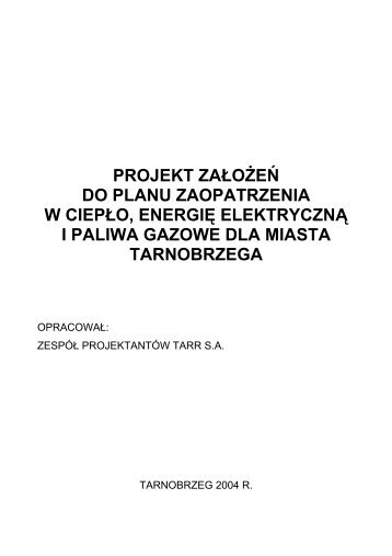 projekt zaÅoÅ¼eÅ do planu zaopatrzenia w ciepÅo, energiÄ elektrycznÄ ...