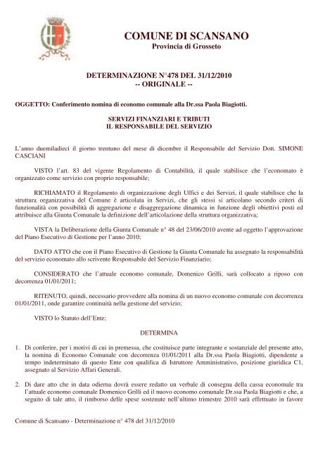 COMUNE DI SCANSANO