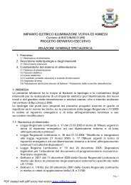 Relazione generale specialistica impianti elettrici - Comune di ...