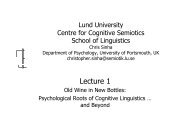 Lecture 1: Old Wine in New Bottles: Psychological Roots of ...