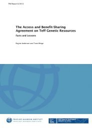 The Access and Benefit-Sharing Agreement on Teff Genetic - Fridtjof ...