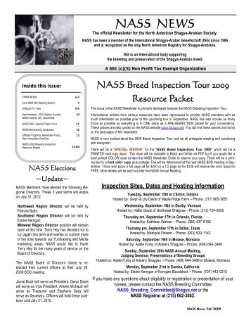 NASS Newsletter September 2009 - North American Shagya ...