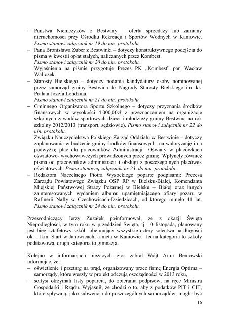 ProtokÃ³Å Nr XXII/2012 z dnia 2012-09-13 - Bestwina, UrzÄd Gminy